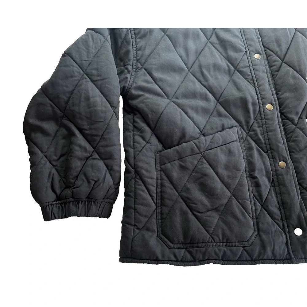 Social Standard by Sanctuary Women's Outdoors Snap Up Quilted Jacket Black L - Picture 5 of 9